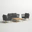 MILAN 4 Seater 4pc Lounging Coffee Set 2 Seater Sofa, 2 Armchairs including Cushions with Aluminium Wood Look 80cm Square Coffee Table