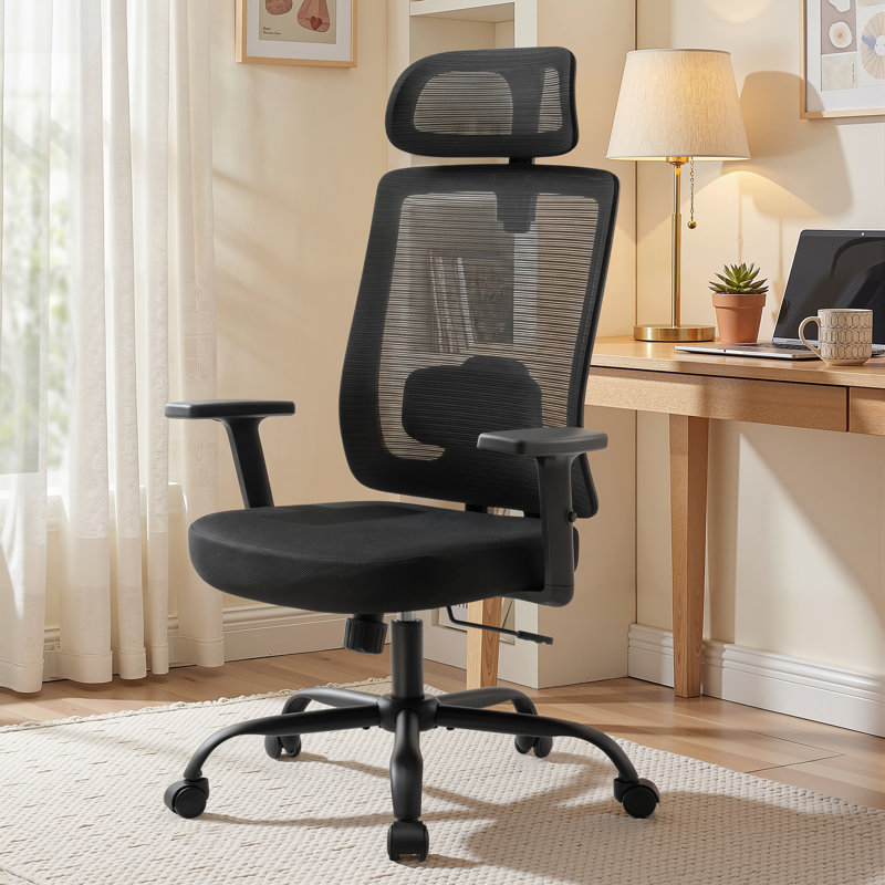 Chaise de bureau ergonomique en filet, Noir