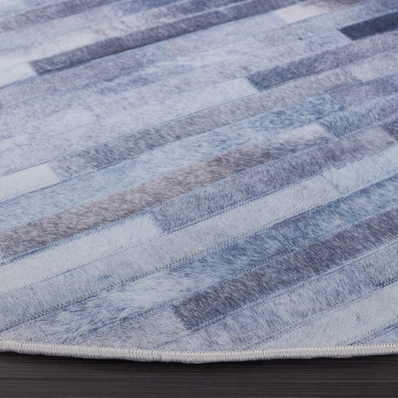 Tapis abstrait lavable à la machine Avrumi, Rond 6 pi