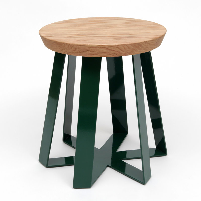 ARS Accent Stool, Green, Oak