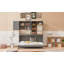Lit escamotable mural avec armoire supérieure, tablettes, lit pliable peu encombrant avec lumière et USB-1752690056
