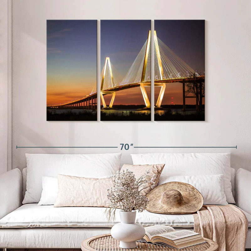 Lilie Arthur Ravenel Jr Bridge Lights, H 32 po x l 50 po
