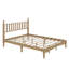 Structure de grand lit, lit plateforme en bois de style rétro avec tête de lit en forme de gourde, support en lattes de bois-2041677397