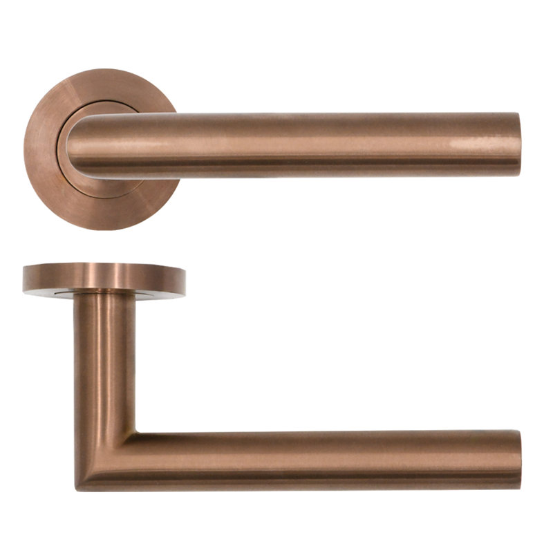 Lugano Lock Door Handle, Bronze