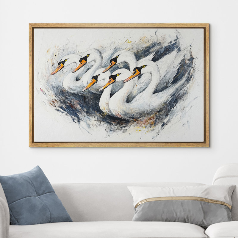 «A Flock of Geese Farm Decor», reproduction d'art sur toile encadrée, Naturel, H 16 po x l 24 po