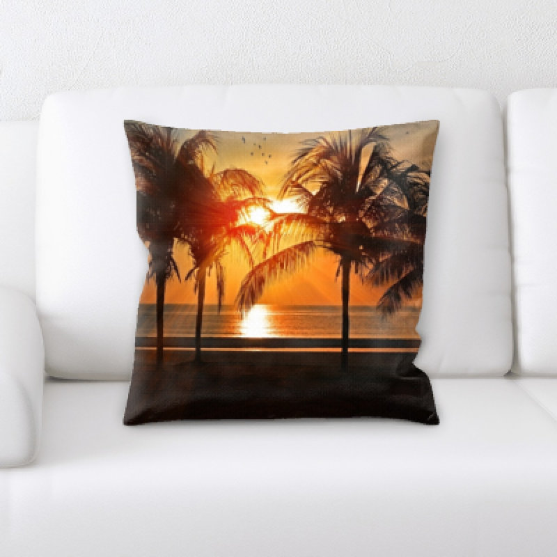 Coussin décoratif à coucher de soleil oiseau Broadbay