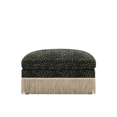Ottoman Leopard Chenille -Green Black
