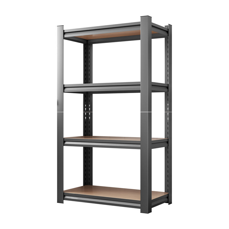Support de rangement 4 couches, (4 tablettes) H 45,66 po x l 23,62 po x P 11,81 po, Noir/naturel