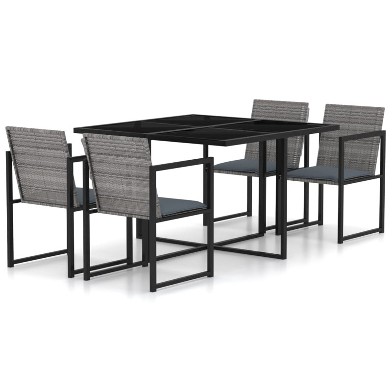 Ensemble repas d'extérieur gris, noir et anthracite