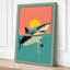 Shark at Sunrise Art Deco - Wrapped Canvas-2011674704-2011674711