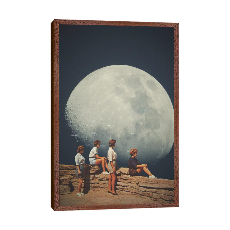 FriendsnotFriends 1 Piece Wall Art on Canvas, 66.04cm H x 45.72cm W x 3.81cm D, Classic Brown Wood Framed