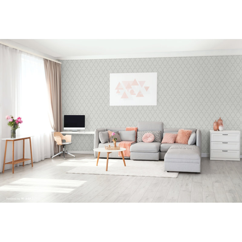 Janiyah Diamond 10m x 53cm Wallpaper Roll, Grey