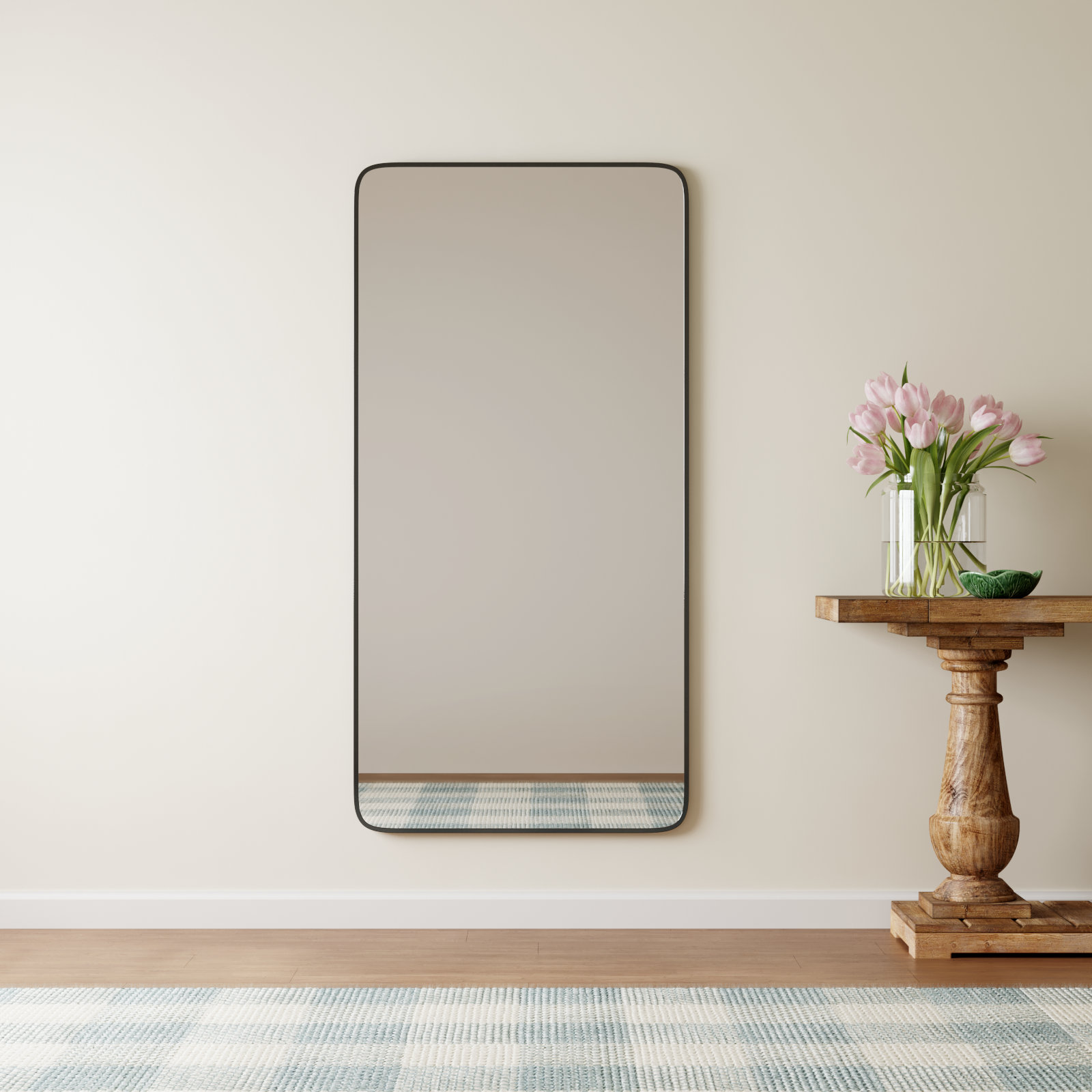 Sabine Accent Mirror, Black, 60'' H x 30'' W