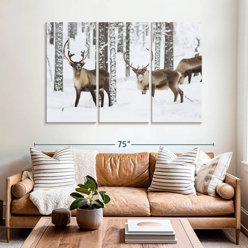 Brampt Roaming Winter Reindeer, 42" H x 65" W