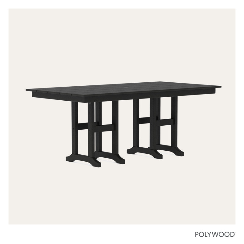 Farmhouse 37" x 72" Dining Table, Black, 29.06"H x 37.72"W x 72"L