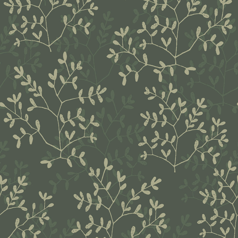 Papier peint branches d'Antibes, Green