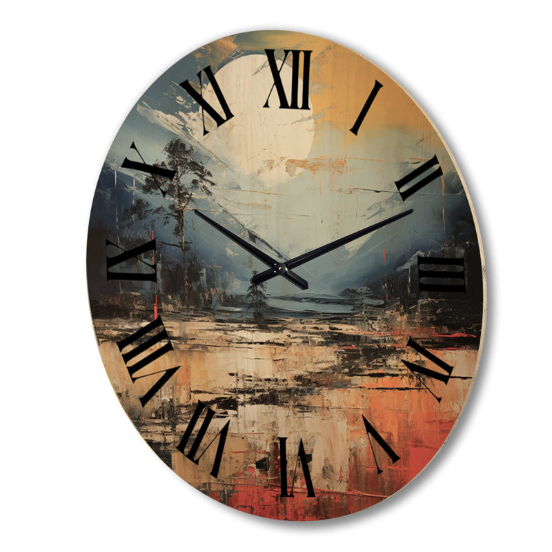 Horloge murale en bois massif Minke, Très grand