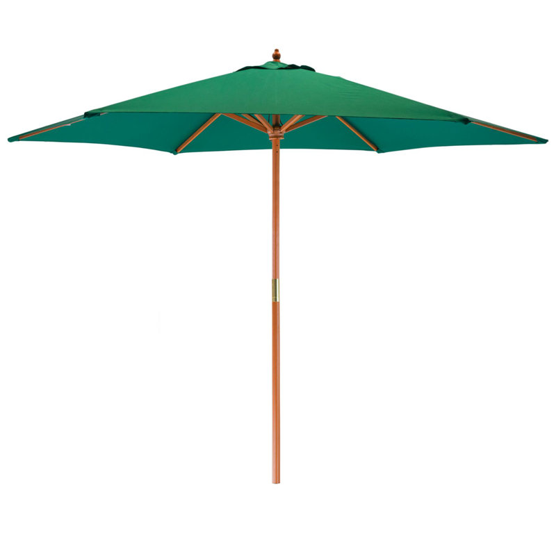 Wooden Garden Parasol, Green, Orange