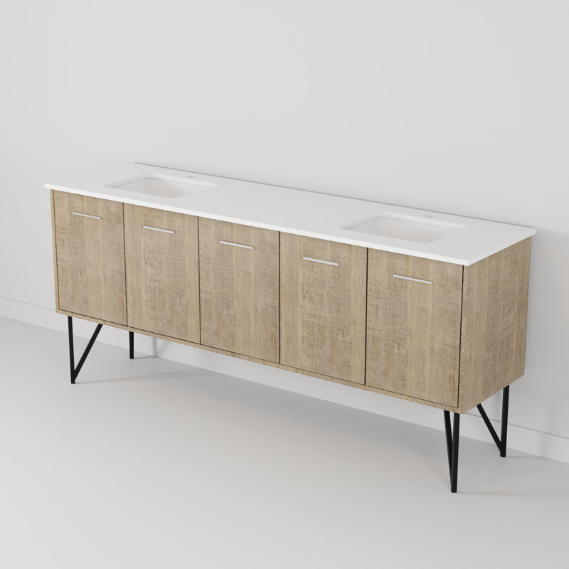 Lancy 80 in W x 20 in D Double Bath Vanity, White Quartz