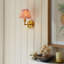 Burley Rechargeable LED Rechargeable and Ripple 16cm coral pink shade Wall Sconce-107103214