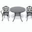 Ensemble 3 pièces de meubles de patio en aluminium coulé avec coussins