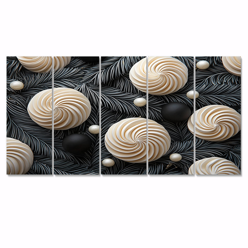 «White and Black Christmas Peppermint Swirl I», ensemble de reproductions d'art mural de Noël, H 32 po x l 80 po