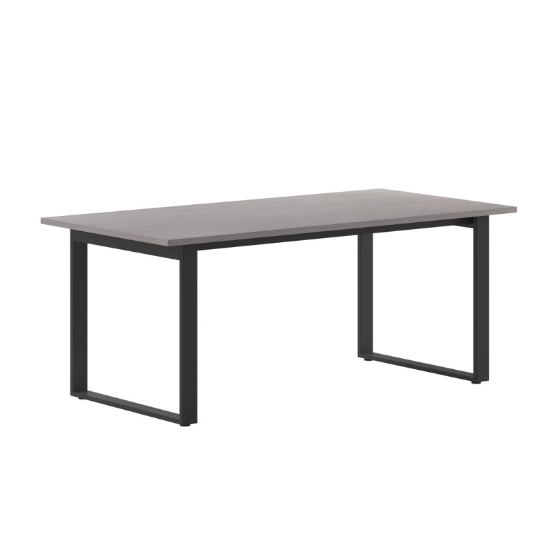 Table de conférence commerciale Corbin avec plateau en stratifié et base en U, Gris