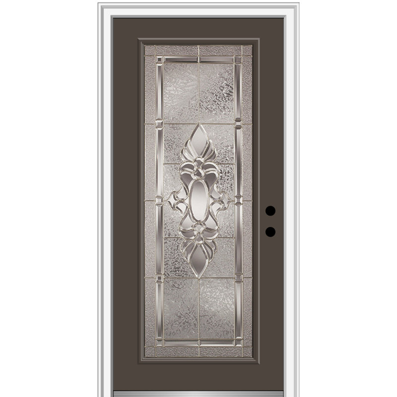 Porte d'entrée pré-montée Heirloom Master, 80 po x 36 po, Gauche / Vers l'intérieur, Brun