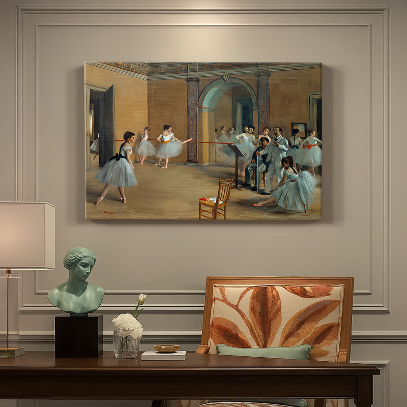 The Dance Foyer at the Opera on the rue Le Peletier-Edgar Degas-Gallery Wrapped Canvas-1872, 24 x 36