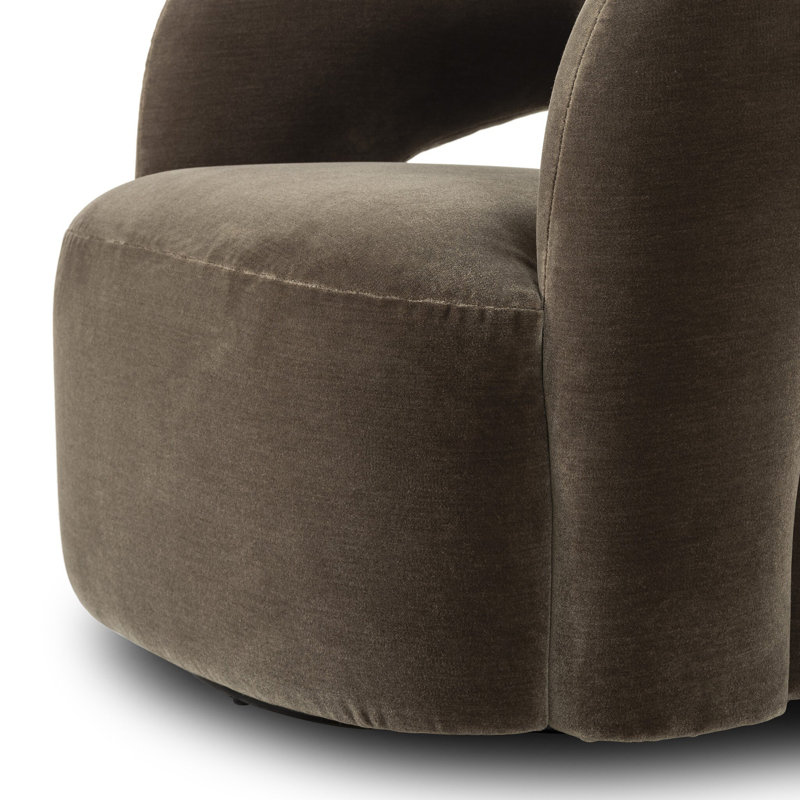 Mazie Swivel Barrel Chair, Monte Olive Polyester Blend
