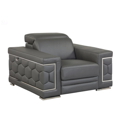 Luxurious Top Grain Italian Leather Chair With Kiln-Dried Hardwood Frame And High-Density Foam Cushioning For Ultimate Comfort And Durability