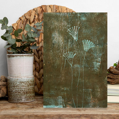 Contemporary Art Abstract Contemporary Autumn Flower Wall Art by Christina Misuro - Wrapped Canvas Print
