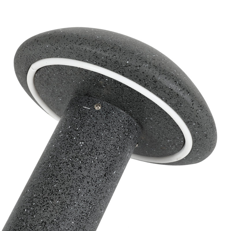 Borne d'éclairage DEL noire à énergie solaire intégrée, H 17,5 po x l 11,5 po x P 11,5 po