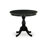 3 Piece Modern Dining Table Set Contains a Round Kitchen Table with Pedestal and 2 Shitake Linen Fabric Upholstered Chairs, Wirebrushed Black-1279187535-1279161868