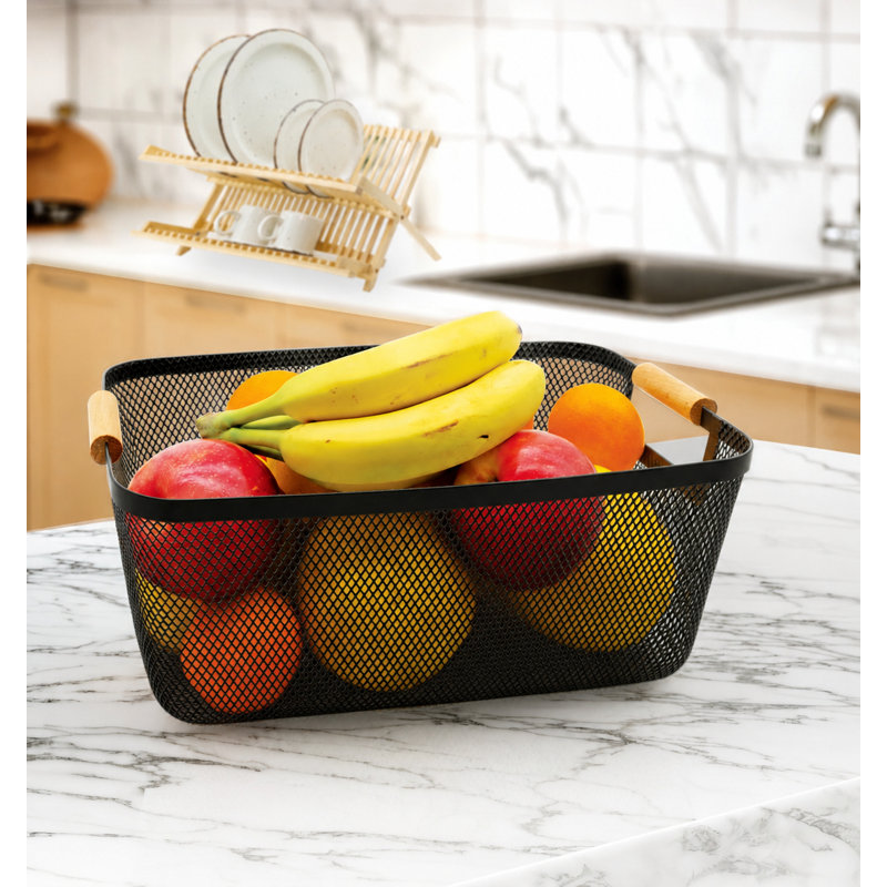 Porte-panier de salle de bain OGGI, Grand (15 po x 9,25 po x 6 po), Noir