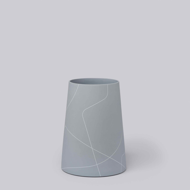 Procelain Table Vase, Ash Grey