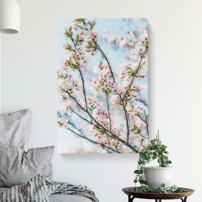 Cherry Blossom Tree In Abstract - Wrapped Canvas Painting