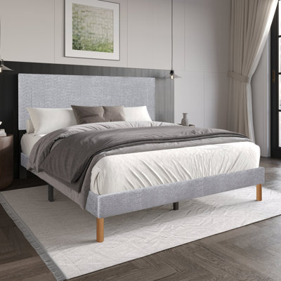 Bliss Light Gray Full Platform Bed
