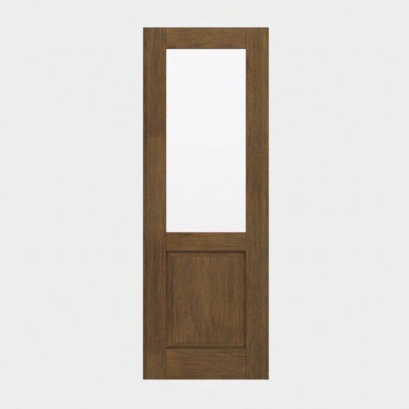Porte d'extérieur 96 po à dalle en acajou de 96 po, 1/2 Lite, 1 panneau, sans finition, 32 po x 96 po [porte 32 po]