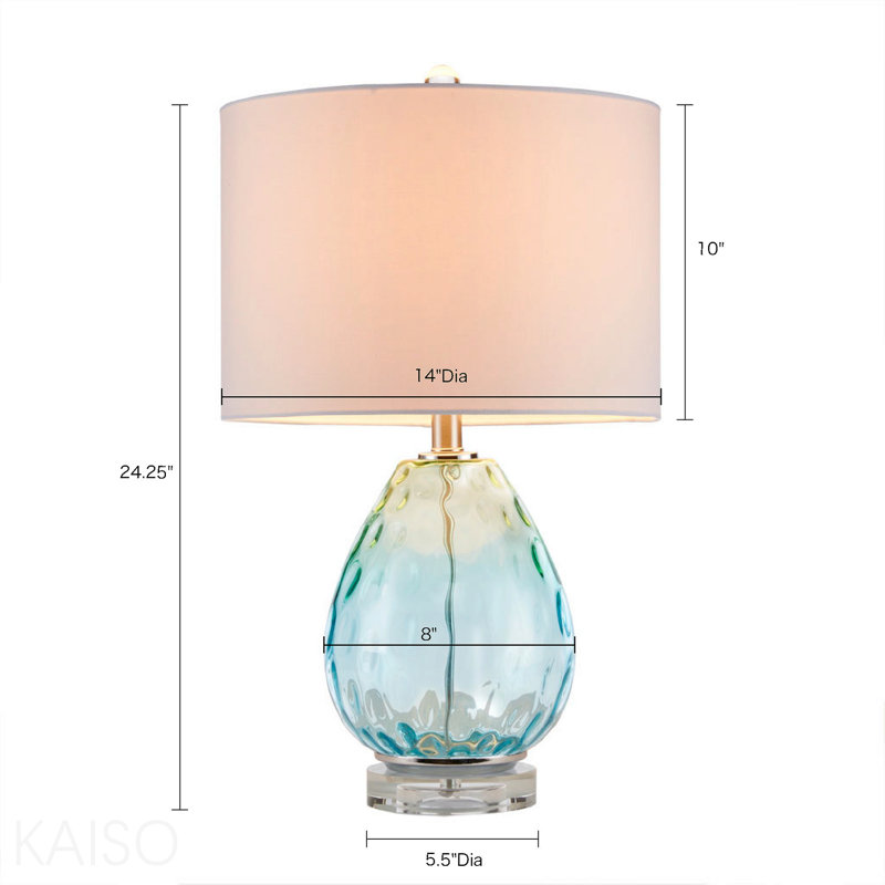 Lampe de table en verre, Bleu