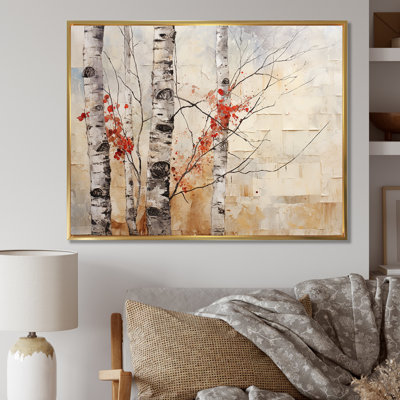 «White and Red Birch Wood In Winter I», reproduction sur toile