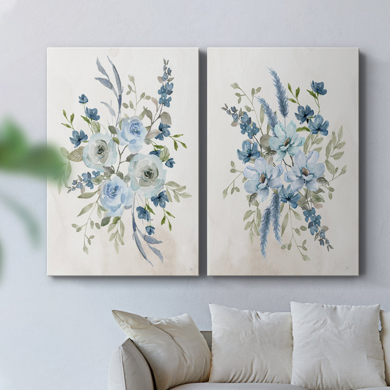 Sweet Blues I - Toile tendue avec châssis de qualité supérieure - Prêt à accrocher, H 18 po x l 12 po