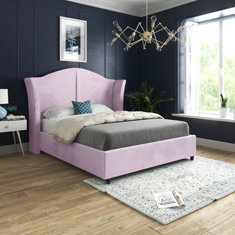 Anastasha Upholstered Bed, Pink, Double (4'6)