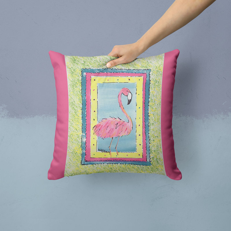 Flamingo Outdoor Square Pillow Cover & Insert, Pink