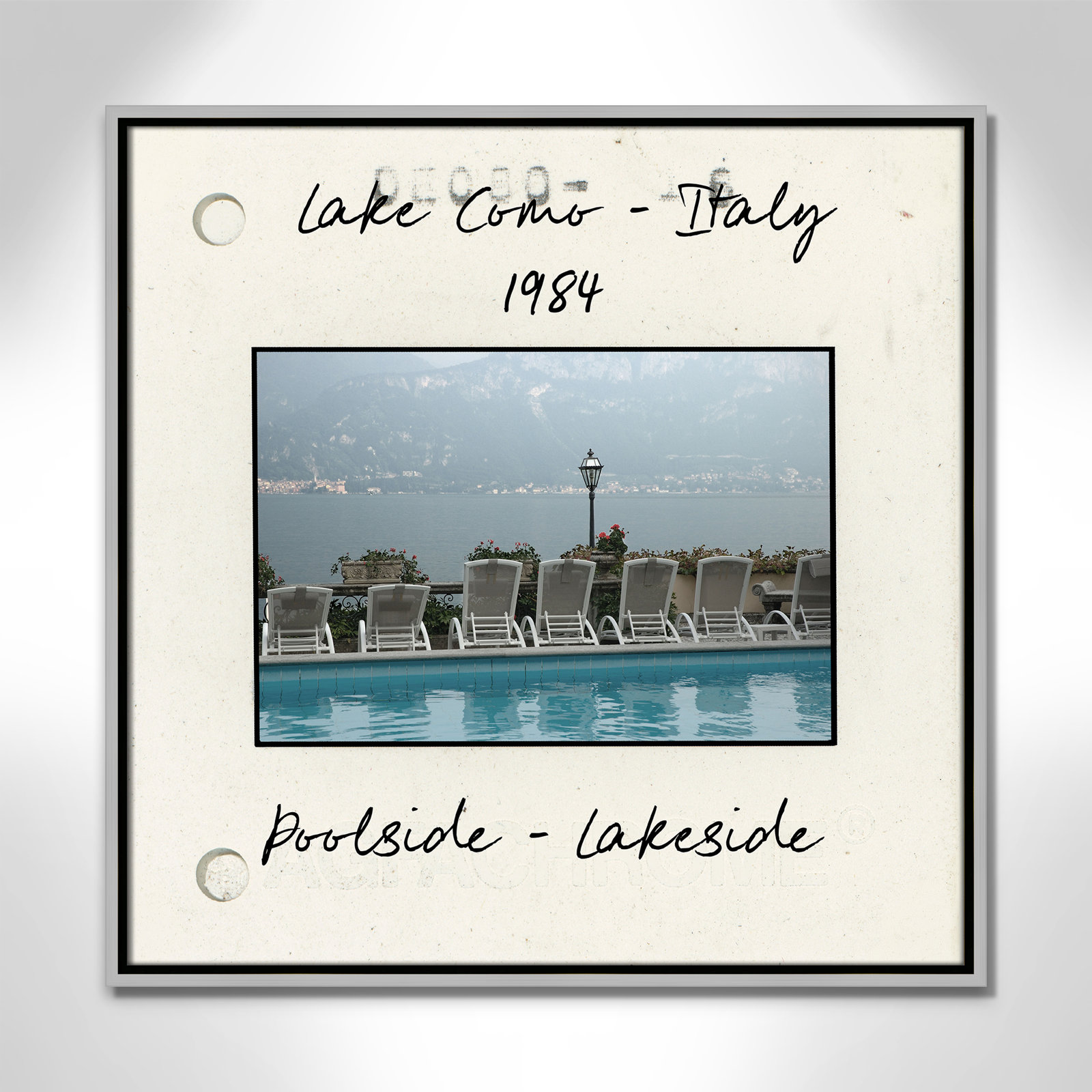 Travel Slide Collection "Lake Como, Italy" Print, Silver Floater Framed Canvas, 25.5" H x 25.5" W x 2" D