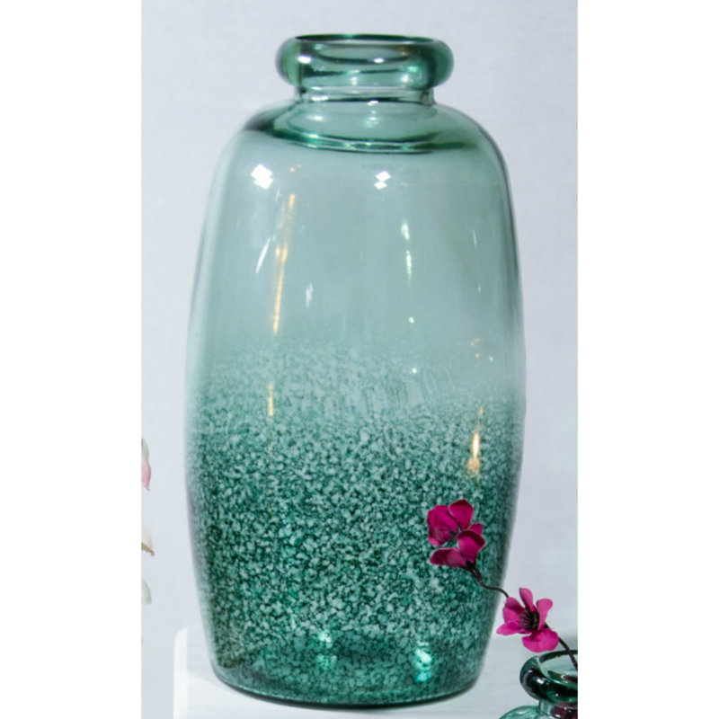 Soma Glass Floor Vase, 35cm H x 20cm W x 20cm D