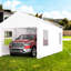 Abri d'auto portatif 10 pi x 20 pi, robuste, 2 portes et 4 fenêtres ventilées pour tondeuses à gazon, abri d'auto blanc, robuste avec fenêtres