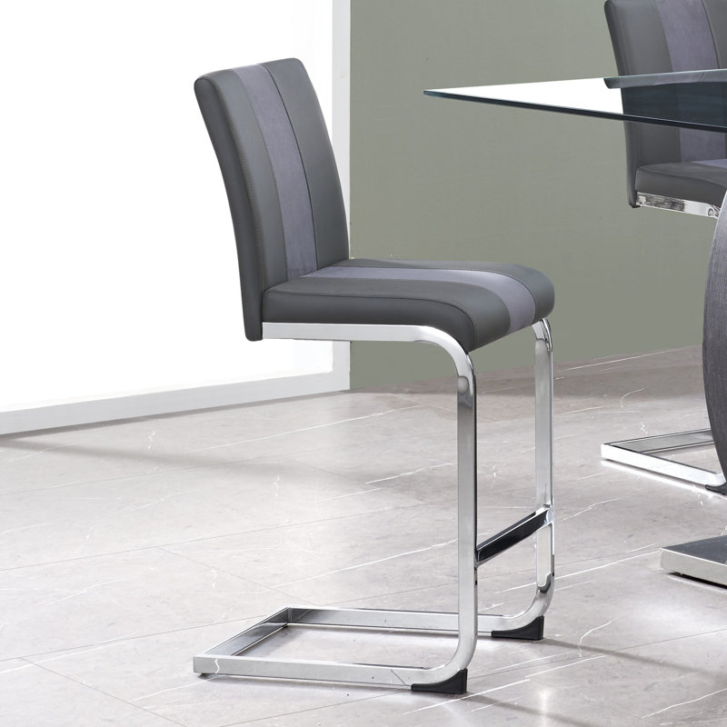 Tabouret de bar moderne Altis (ensemble de 4), sièges élégants et élégants pour votre bar ou votre comptoir de cuisine, Gris