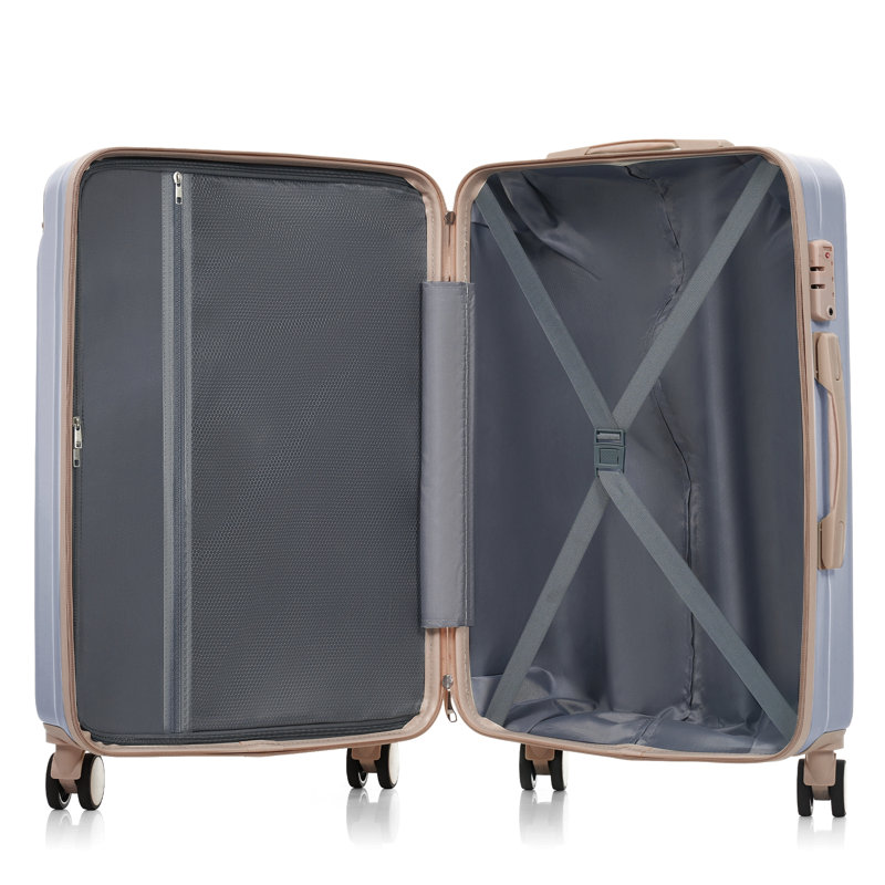 Ensemble de valises de voyage en ABS de qualité supérieure, ensemble de valises à verrou Tsa 3 pièces avec des tailles de 20, 24 et 28 pouces avec des roues pivotantes à 360 °
