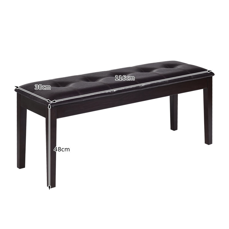 Ouarzazate Faux Leather Upholstered Bench, Brown